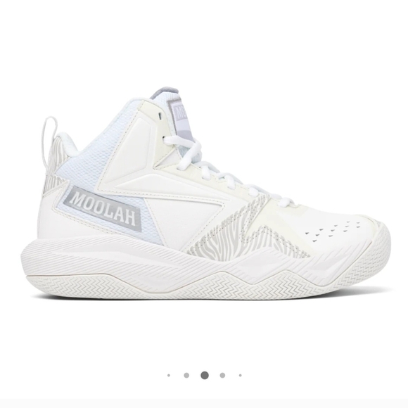 BNWOT Moolah Youth White Kid Basketball Shoes Mid Rise Size US 4.5 - Picture 5 of 10